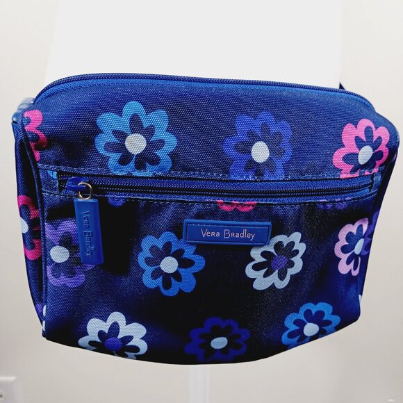 Very Bradley Blue Flowered Belt Bag 7.5 " X 7" Ellie Flowers, Fanny Pack - Picture 6 of 15